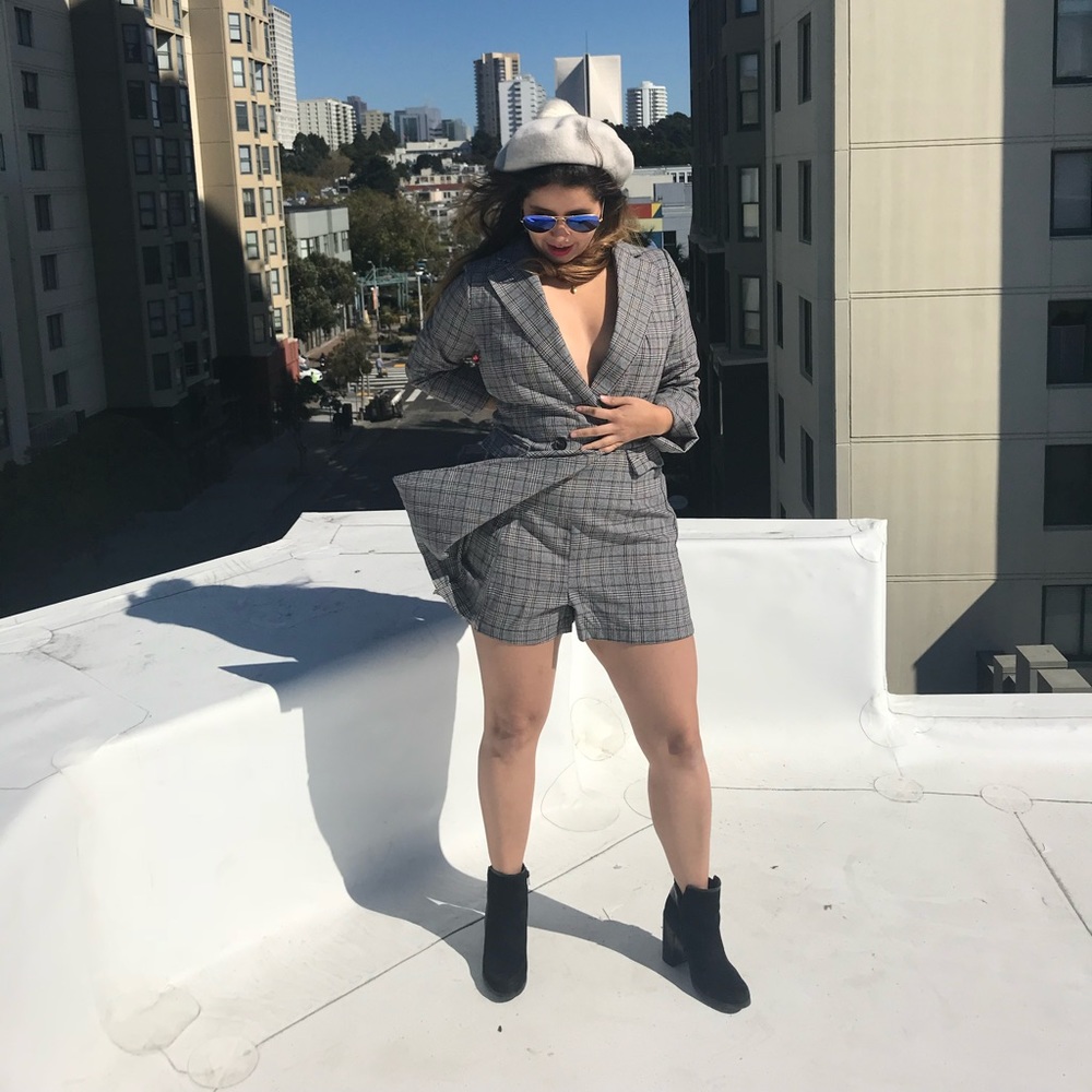 Checked romper